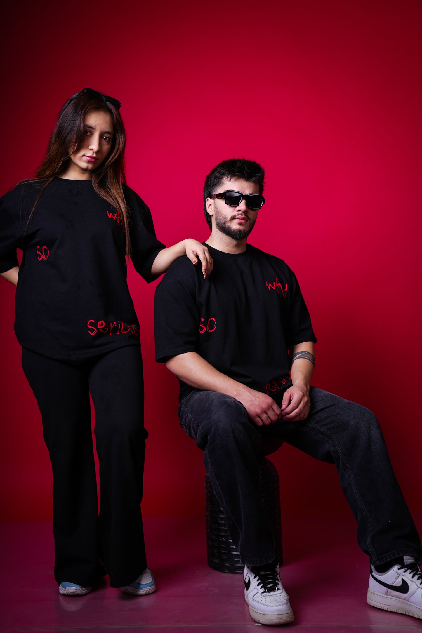 WHY SO SERIOUS : JOKER OVERSIZED BLACK T-SHIRT