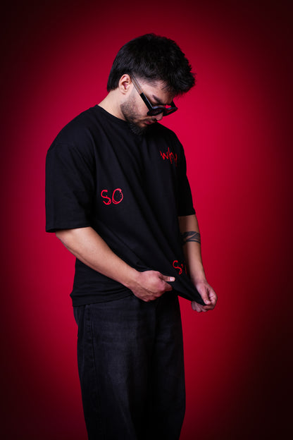 WHY SO SERIOUS : JOKER OVERSIZED BLACK T-SHIRT