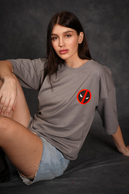 DEADPOOL GREY OVERSIZED T-SHIRT