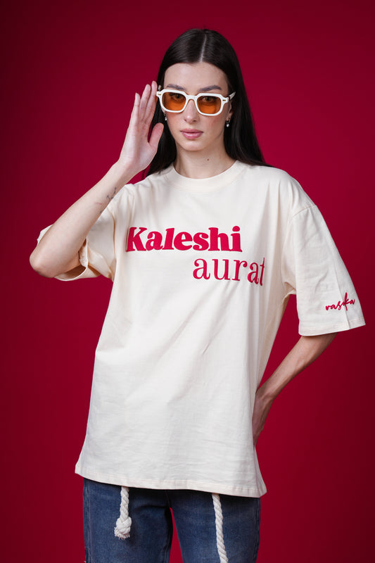 KALESHI AURAT BEIGE OVERSIZED T-SHIRT
