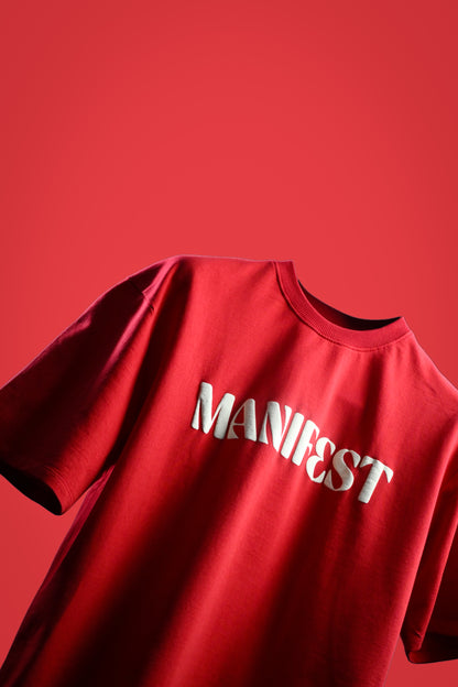 MANIFEST RED OVERSIZED T-SHIRT