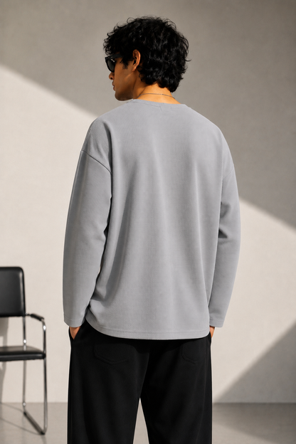 Grey Waffle Henley