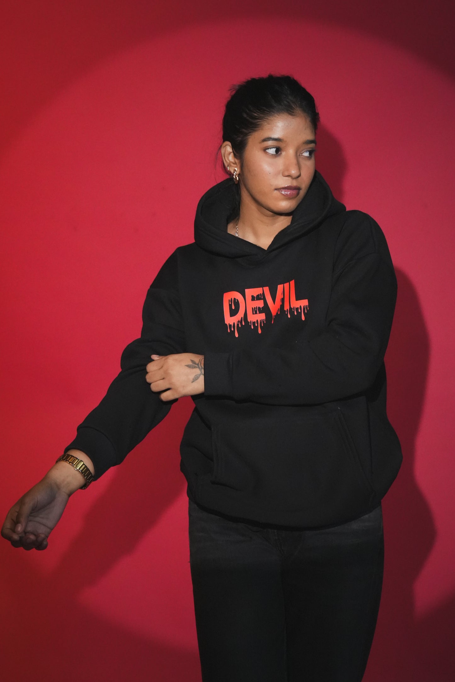 DEVILISH BLACK HOODIE