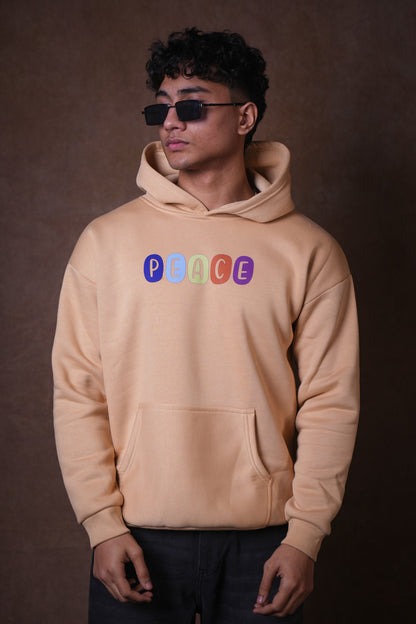 PEACE BEIGE HOODIE