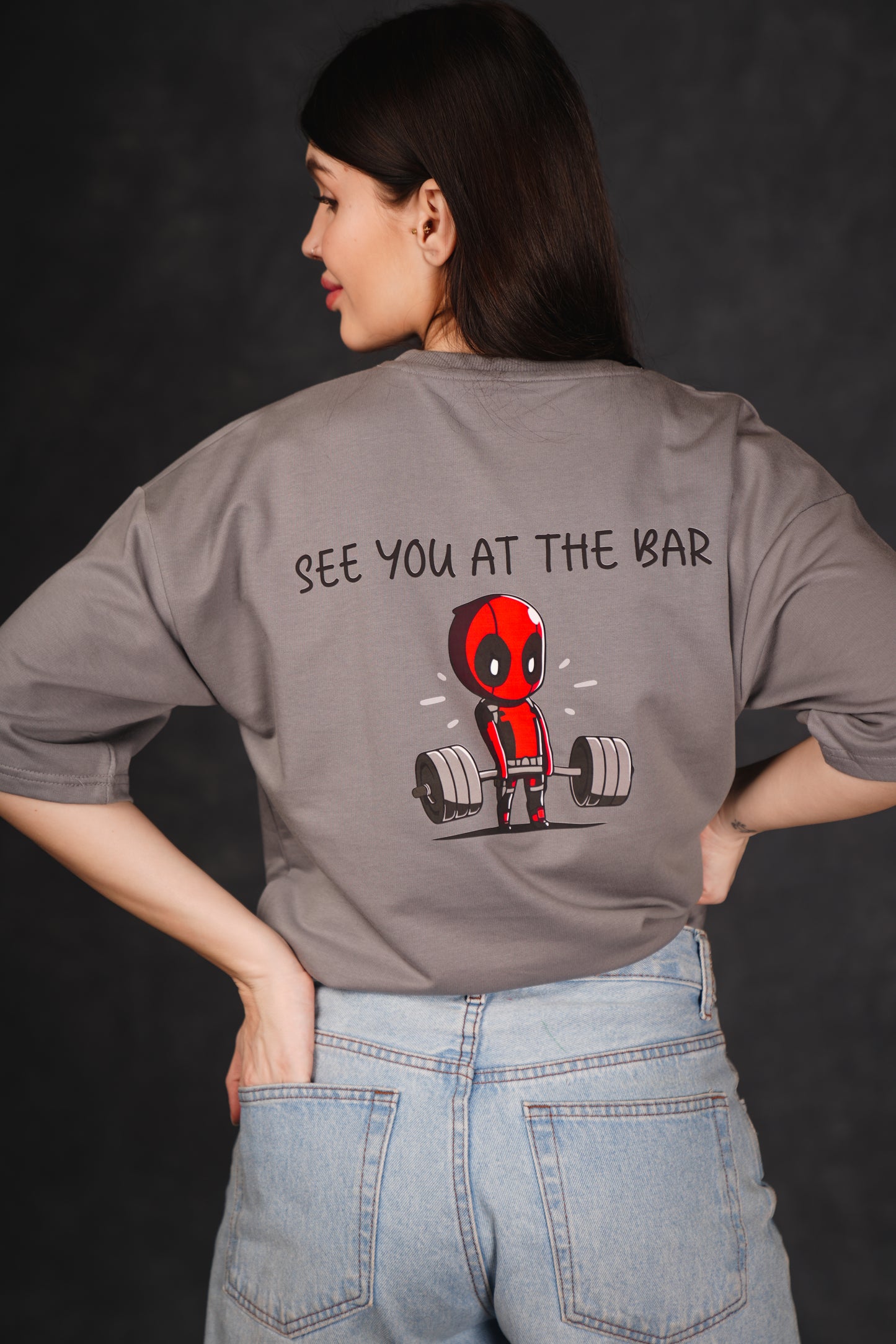DEADPOOL GREY OVERSIZED T-SHIRT