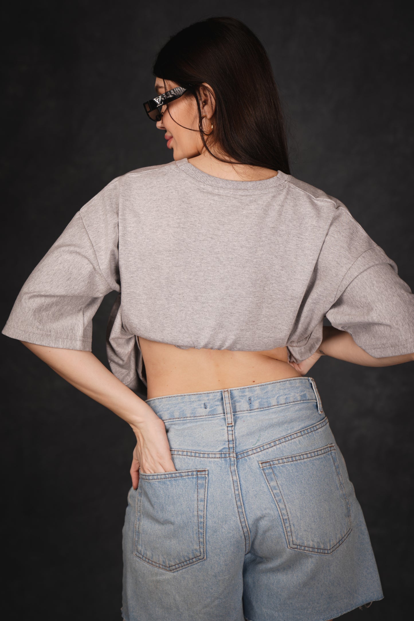 VASEKA CLASSIC GREY TEXTURED T-SHIRT