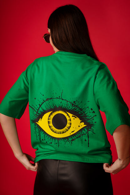 AGAINST THE WORLD GREEN OVERSIZED T-SHIRT