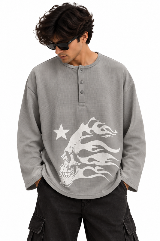 Flame Waffle Henley