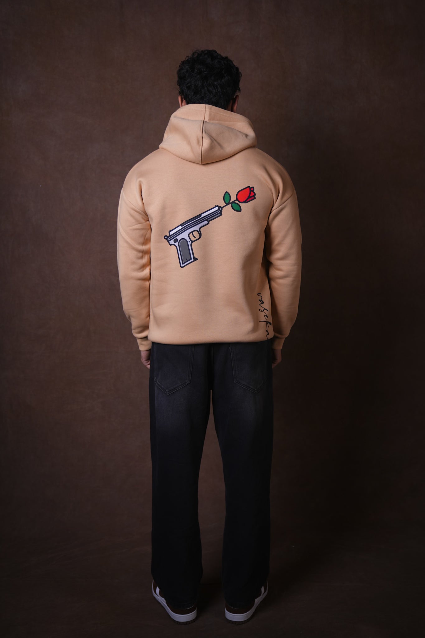 PEACE BEIGE HOODIE