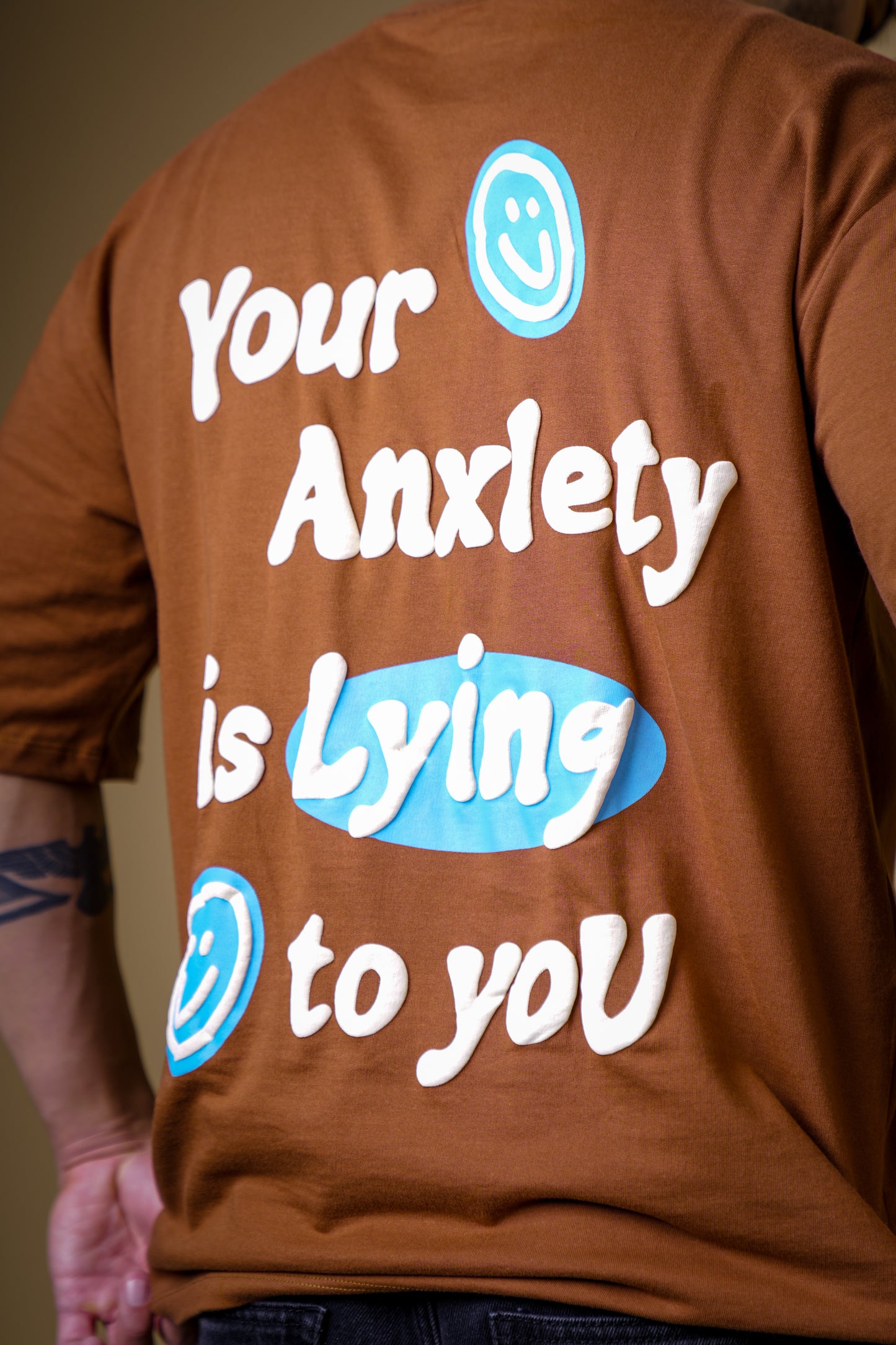 SEE THE GOOD BROWN OVERSIZED T-SHIRT