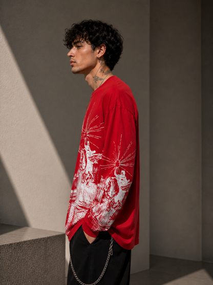 Dark Rider Red Long Sleeve Tee