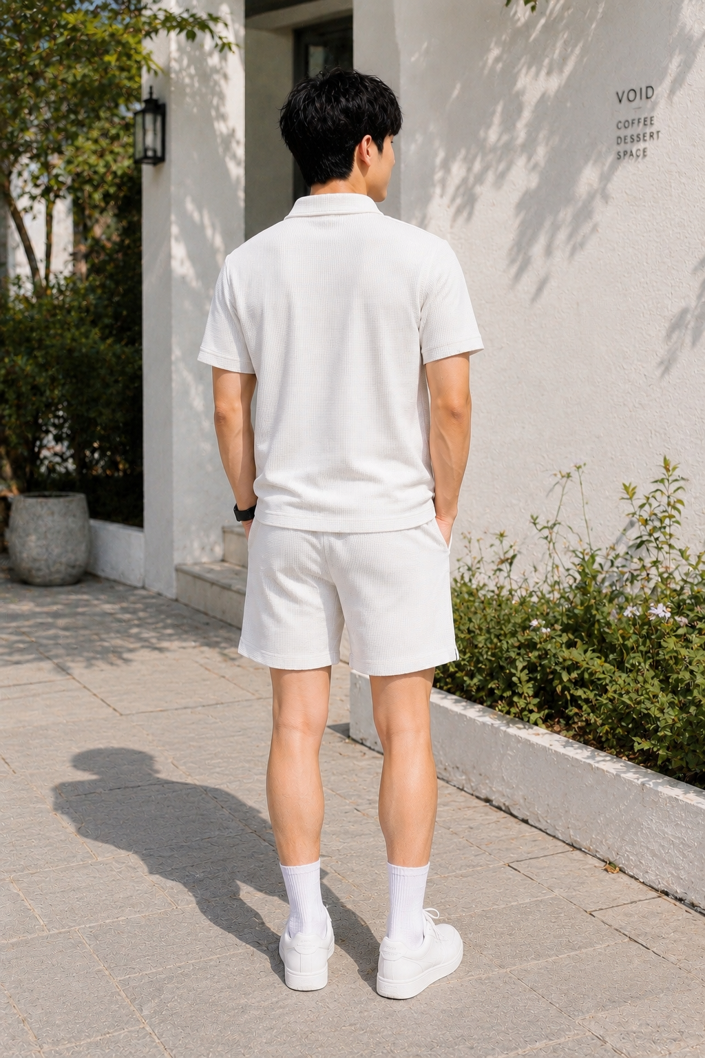 White Waffle Cord Set
