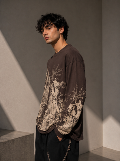 Dark Rider Brown Long Sleeve Tee
