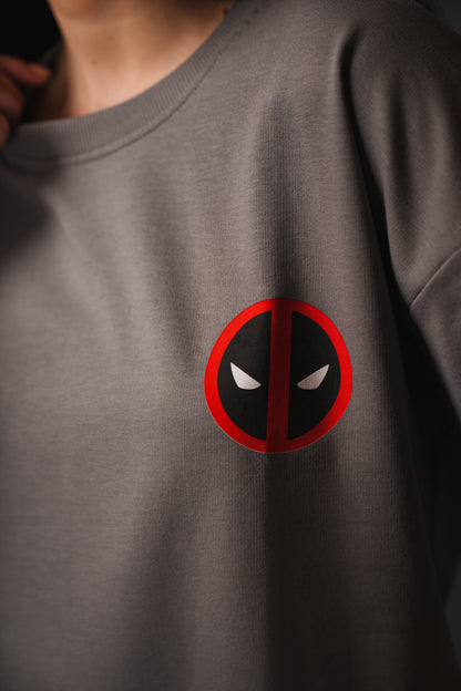 DEADPOOL GREY OVERSIZED T-SHIRT