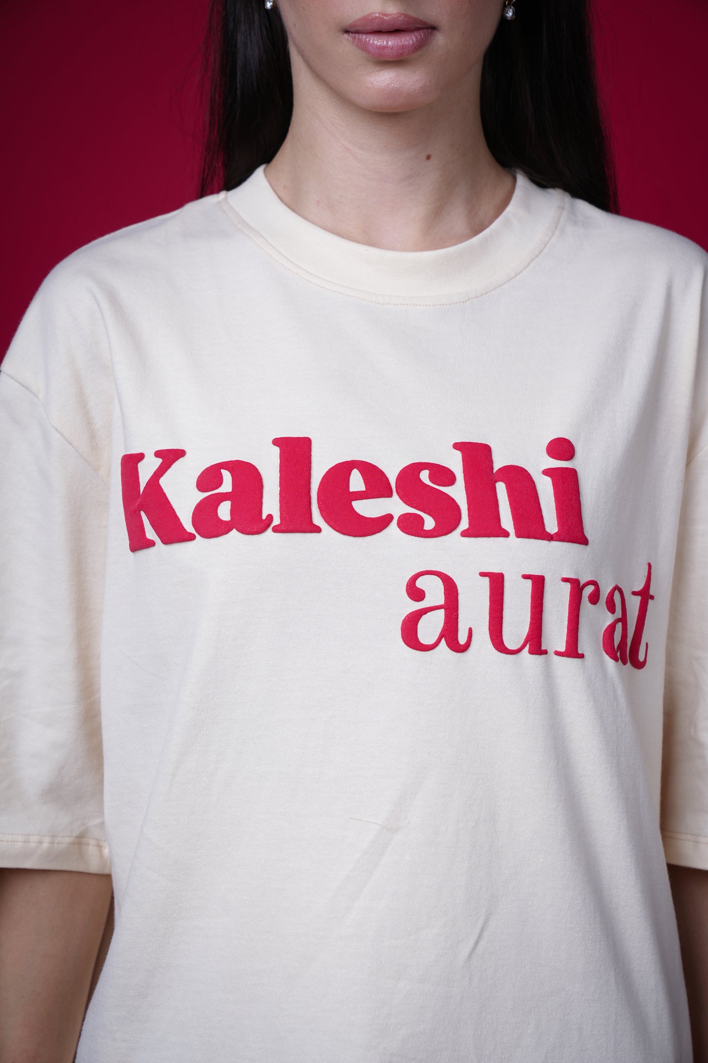 KALESHI AURAT BEIGE OVERSIZED T-SHIRT