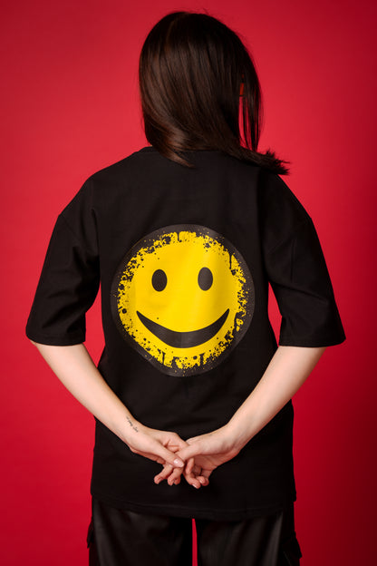 SMILE BLACK OVERSIZED T-SHIRT