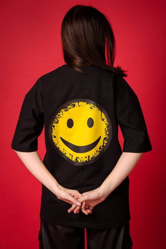 SMILE BLACK OVERSIZED T-SHIRT