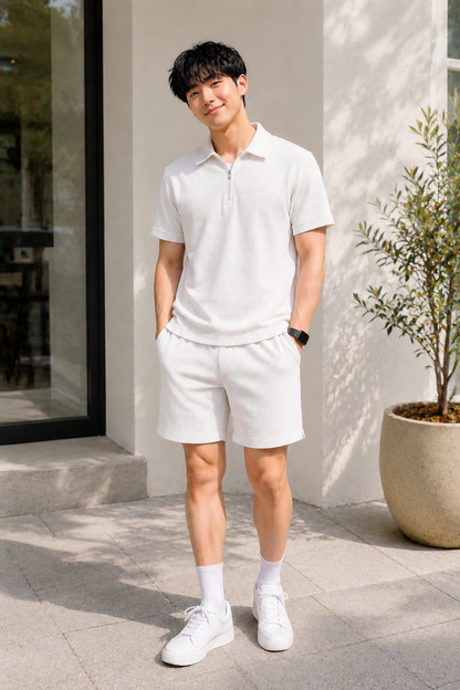 White Waffle Cord Set