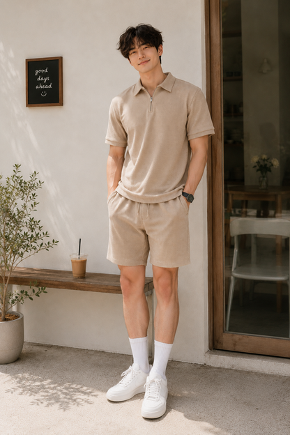 Beige Waffle Cord Set