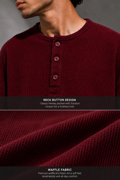 Cherry Waffle Henley