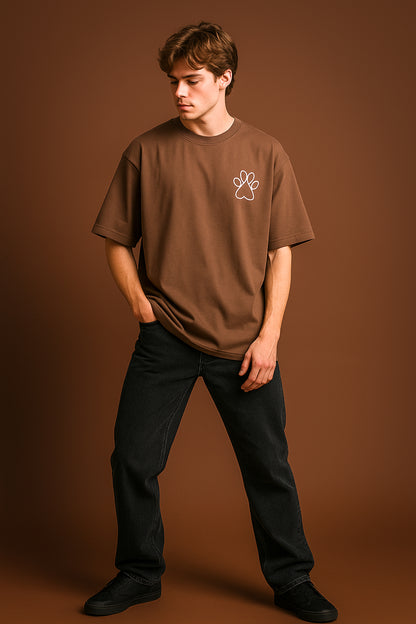 PAW BROWN OVERSIZED T-SHIRT