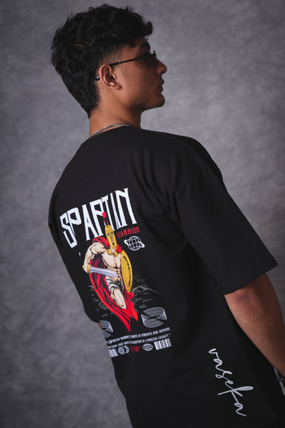 SPARTAN BLACK OVERSIZED T-SHIRT
