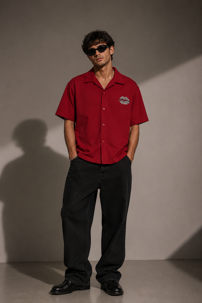 Wine Drop shoulder shrit