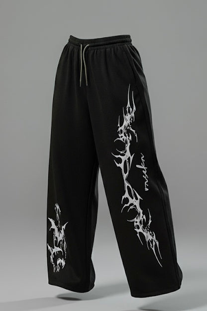 Black Oversized Printed Jogger