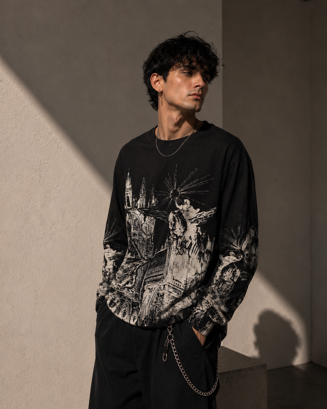 Dark Rider Black Long Sleeve Tee