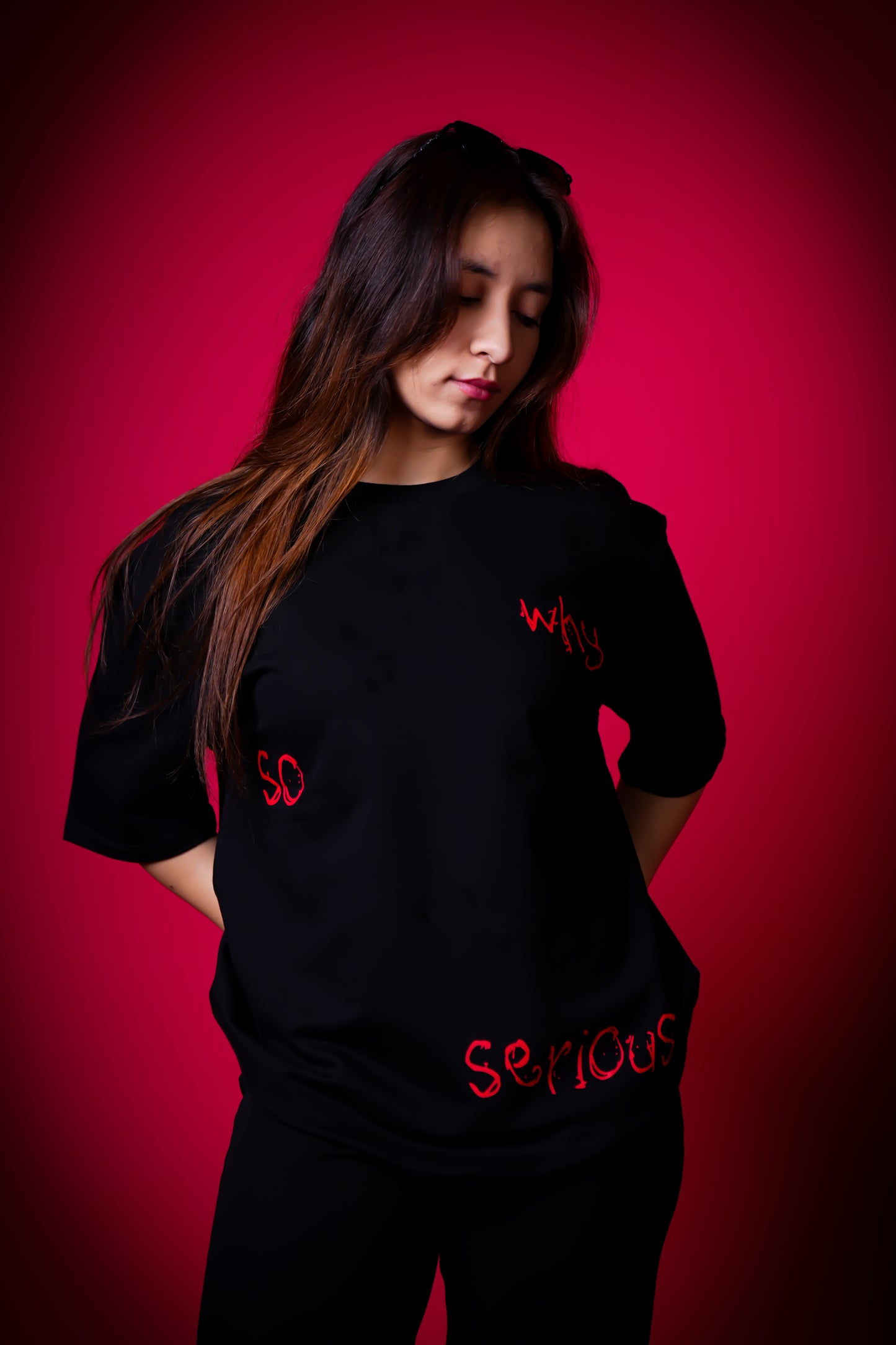 WHY SO SERIOUS : JOKER OVERSIZED BLACK T-SHIRT