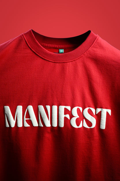 MANIFEST RED OVERSIZED T-SHIRT