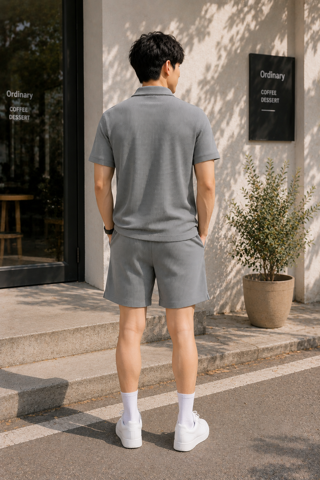 Grey Waffle Cord Set