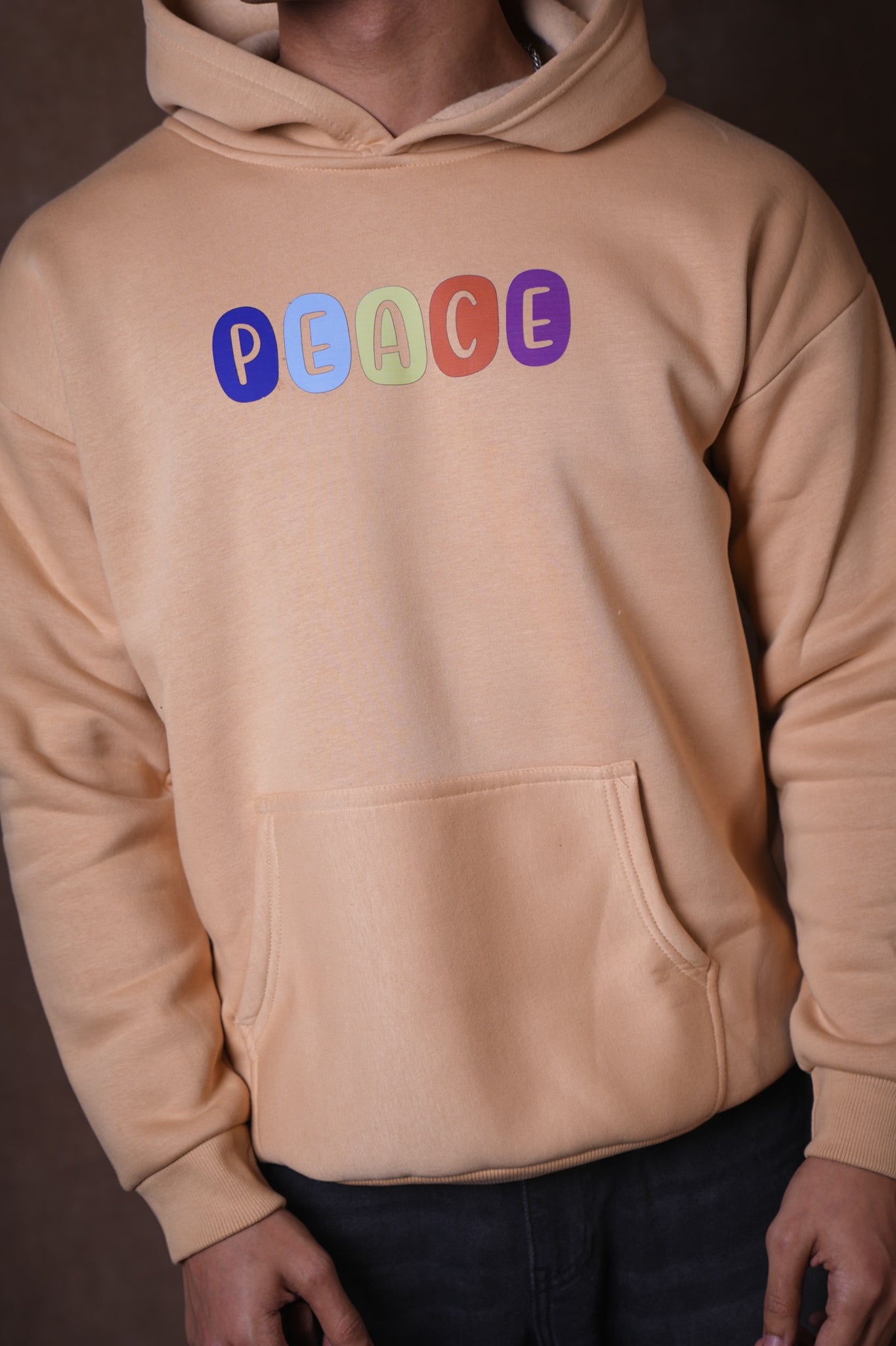 PEACE BEIGE HOODIE