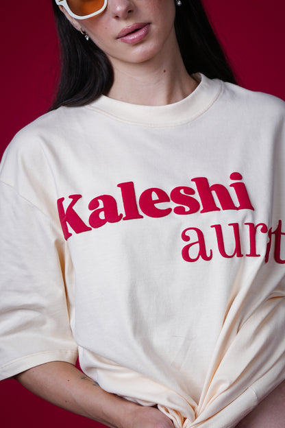 KALESHI AURAT BEIGE OVERSIZED T-SHIRT