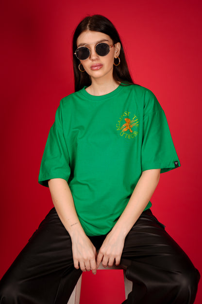 AGAINST THE WORLD GREEN OVERSIZED T-SHIRT