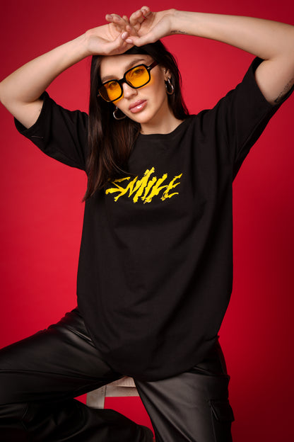 SMILE BLACK OVERSIZED T-SHIRT
