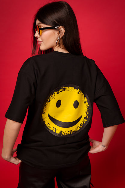 SMILE BLACK OVERSIZED T-SHIRT