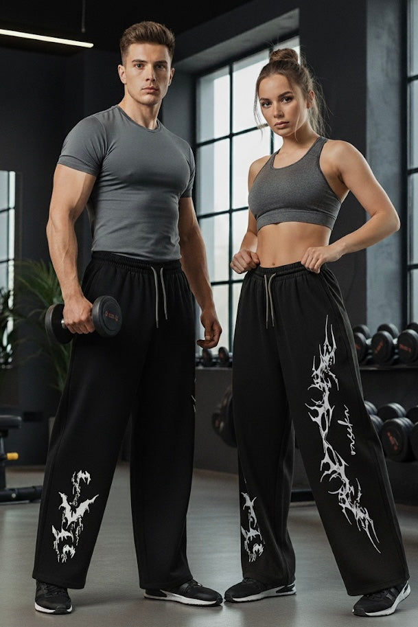 Black Oversized Printed Jogger