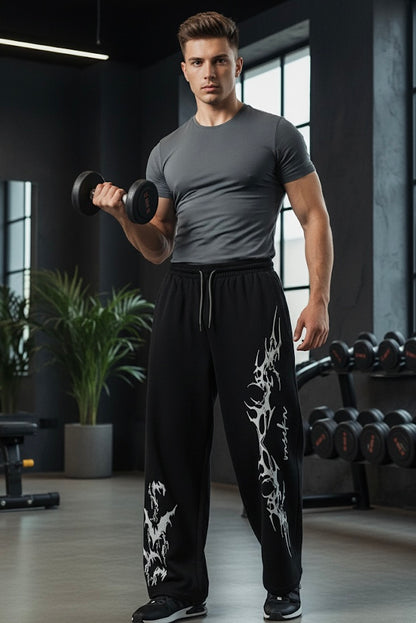 Black Oversized Printed Jogger