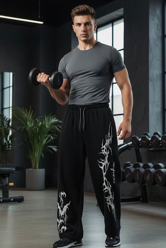 Black Oversized Printed Jogger