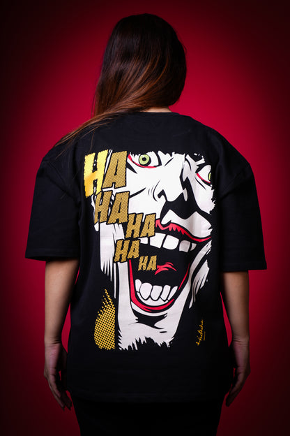 WHY SO SERIOUS : JOKER OVERSIZED BLACK T-SHIRT