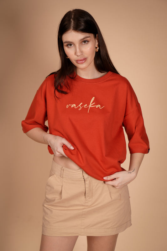 VASEKA CLASSIC RUST OVERSIZED T-SHIRT