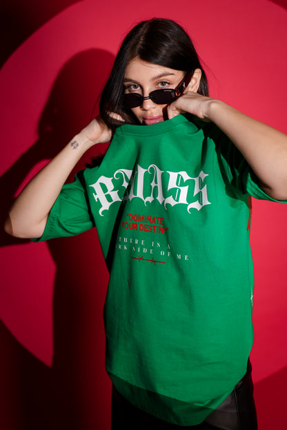DOMINATE GREEN OVERSIZED T-SHIRT
