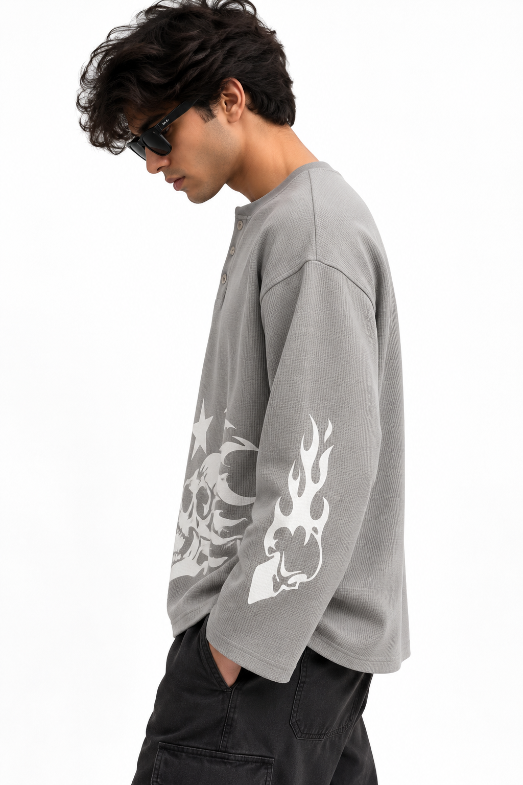 Flame Waffle Henley