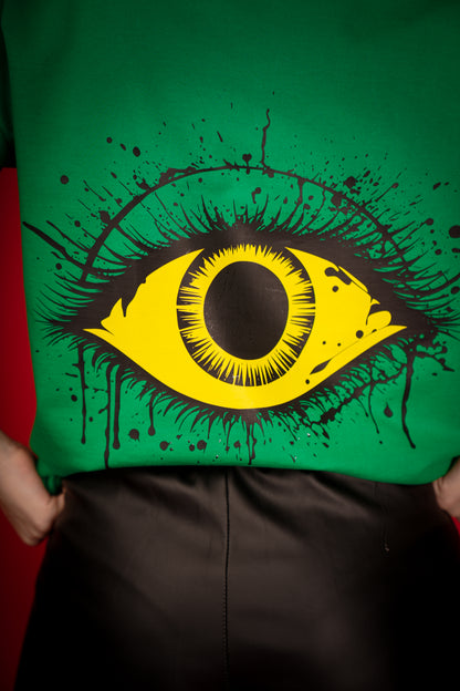 AGAINST THE WORLD GREEN OVERSIZED T-SHIRT