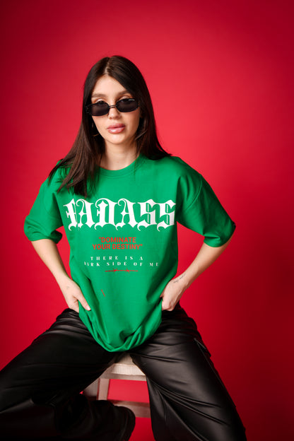 DOMINATE GREEN OVERSIZED T-SHIRT