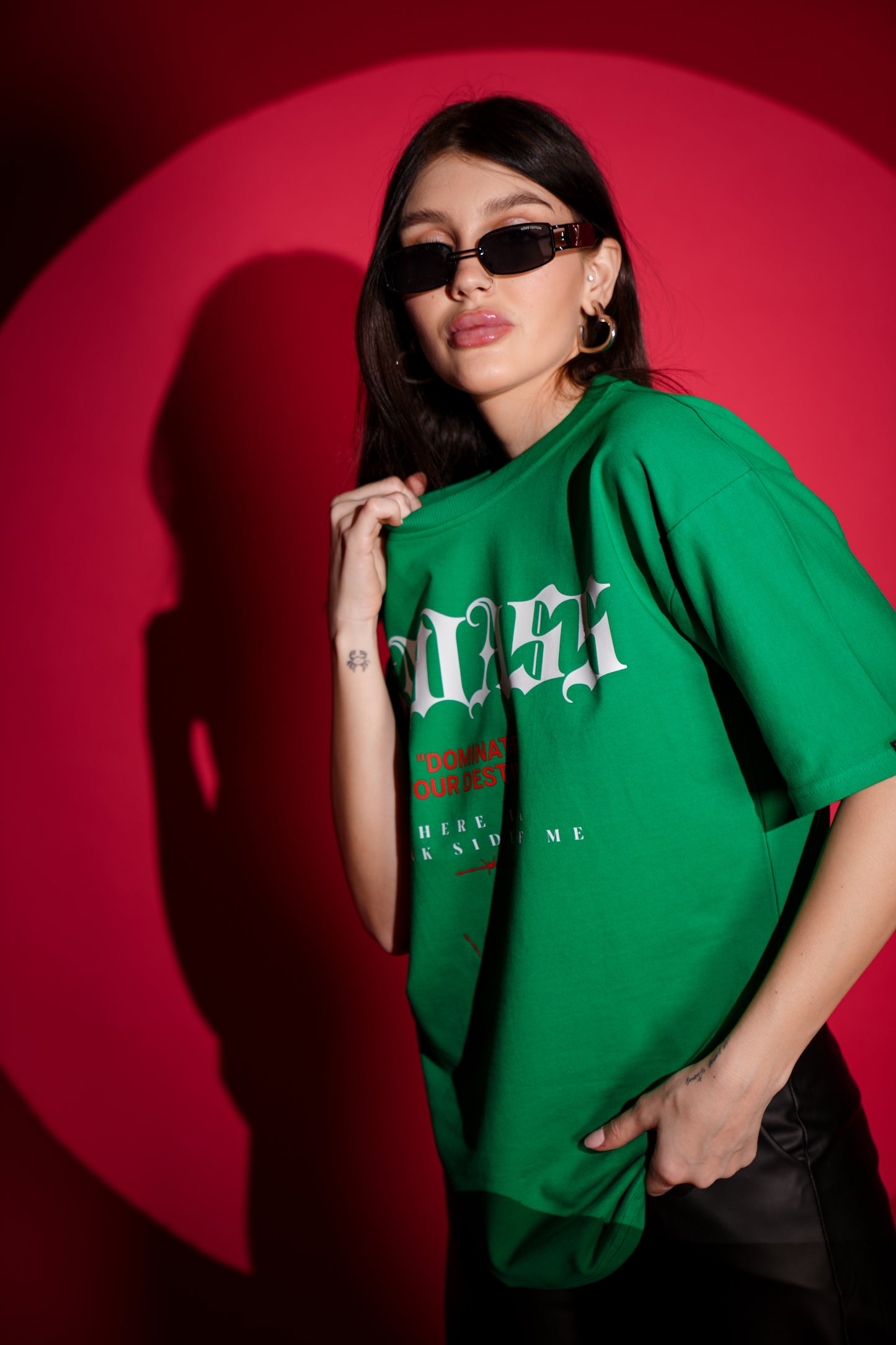 DOMINATE GREEN OVERSIZED T-SHIRT