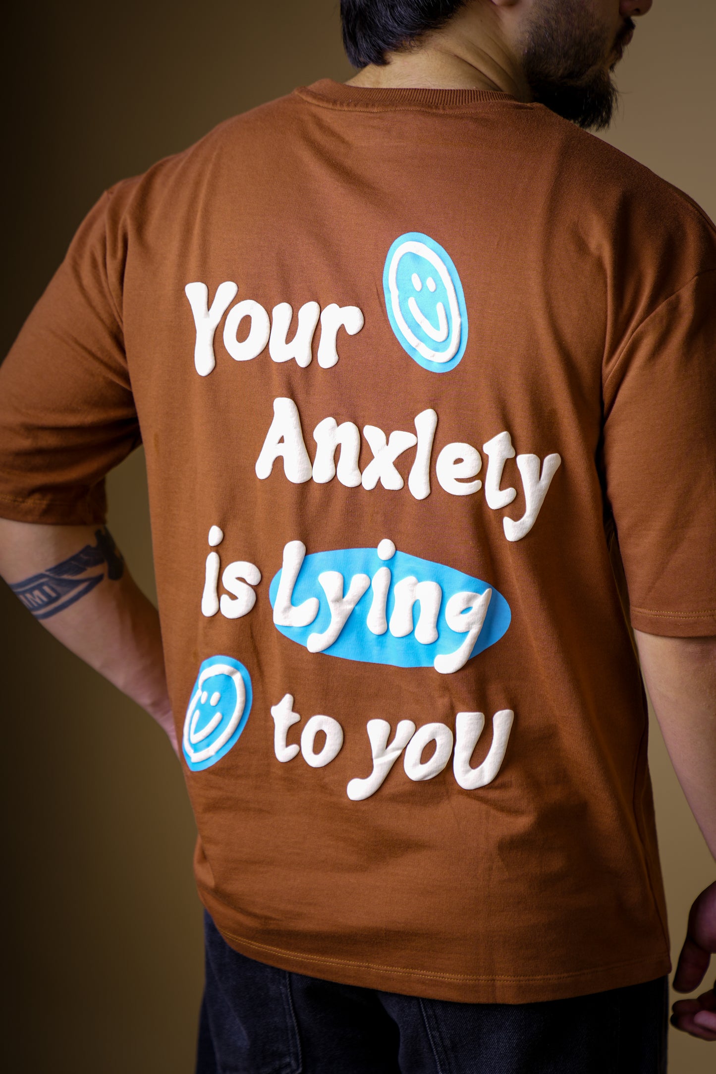 SEE THE GOOD BROWN OVERSIZED T-SHIRT