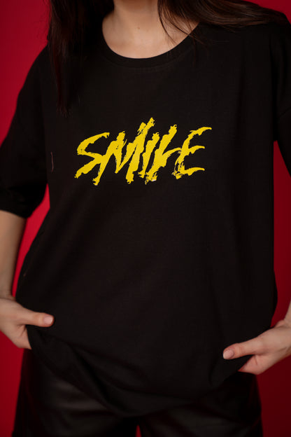 SMILE BLACK OVERSIZED T-SHIRT