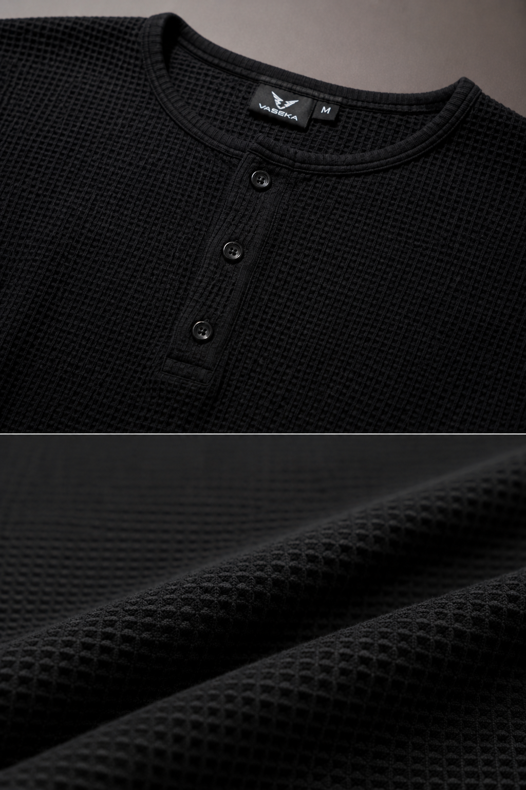 Black Waffle Henley